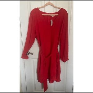 Red wrap dress